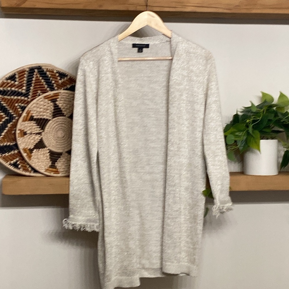 NWOT Ann Taylor Shimmer Fringe Cardigan, Size XS - Picture 6 of 6